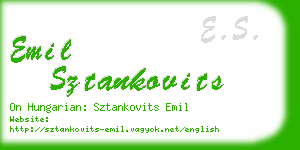 emil sztankovits business card